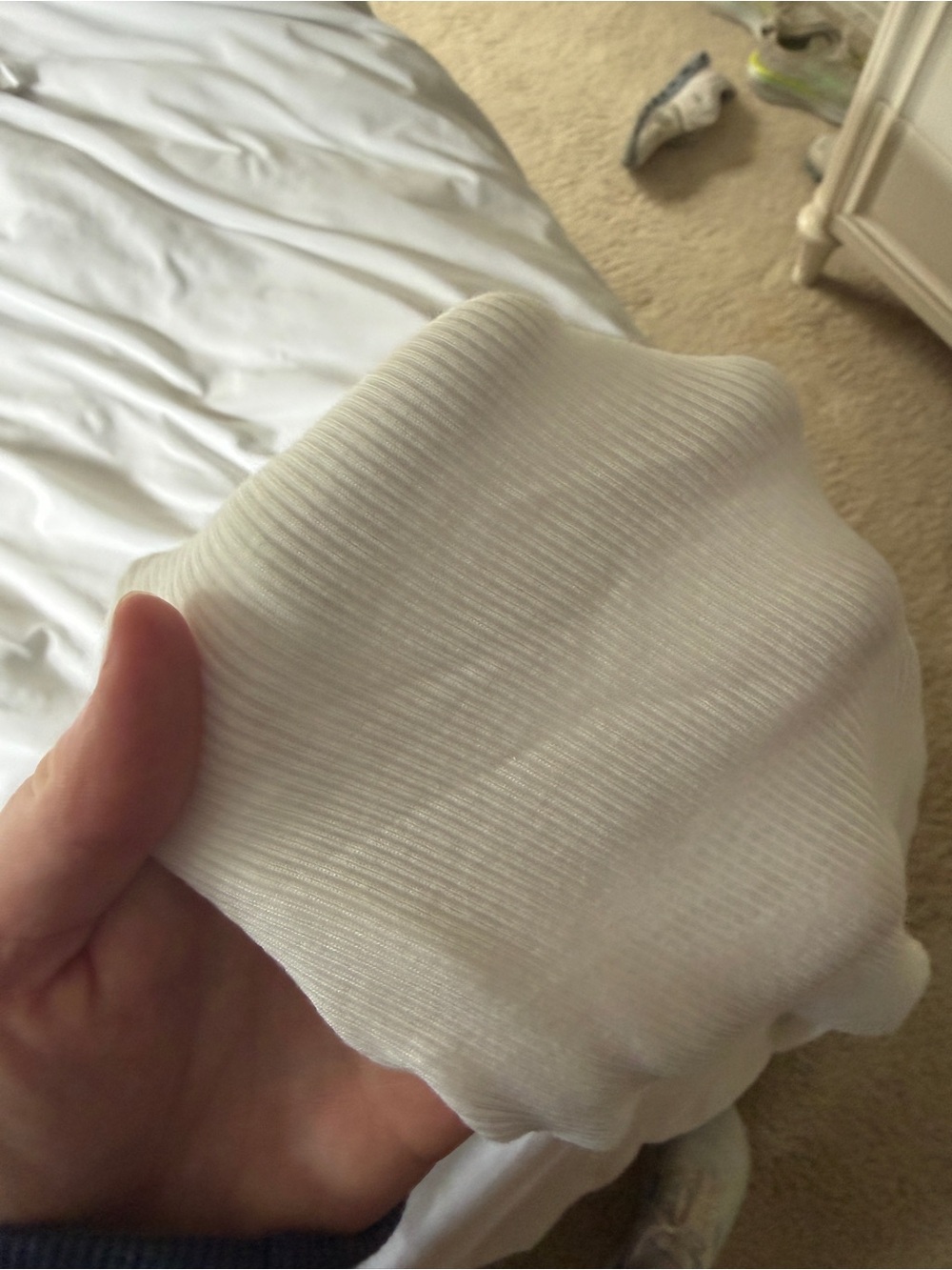 Splits59 White Ribbed Racerback Tank - Picture 3 of 3